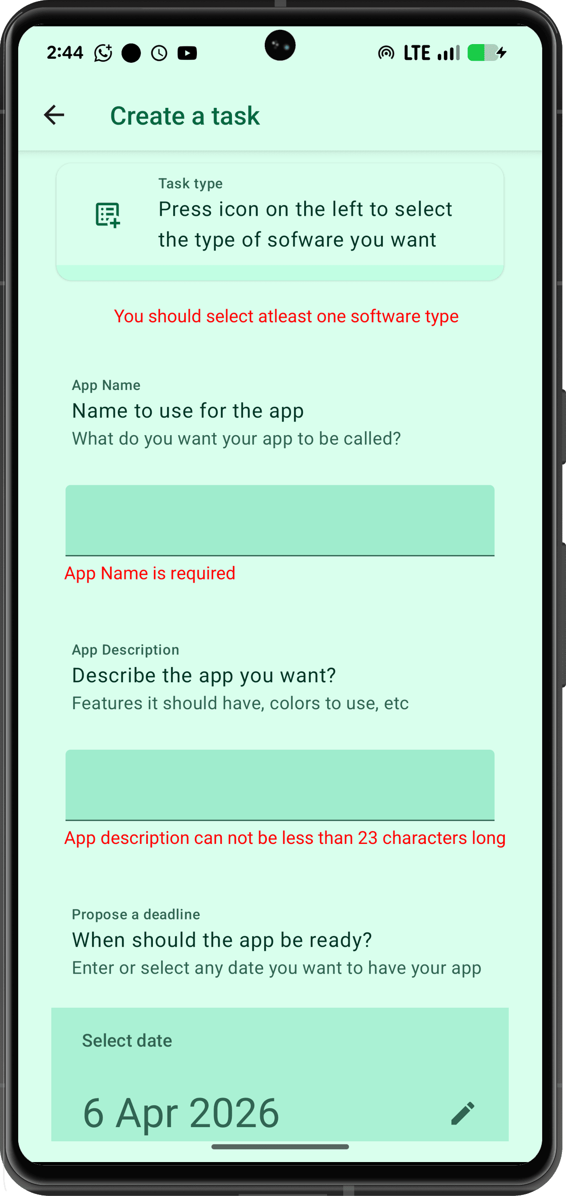 Screenshot description