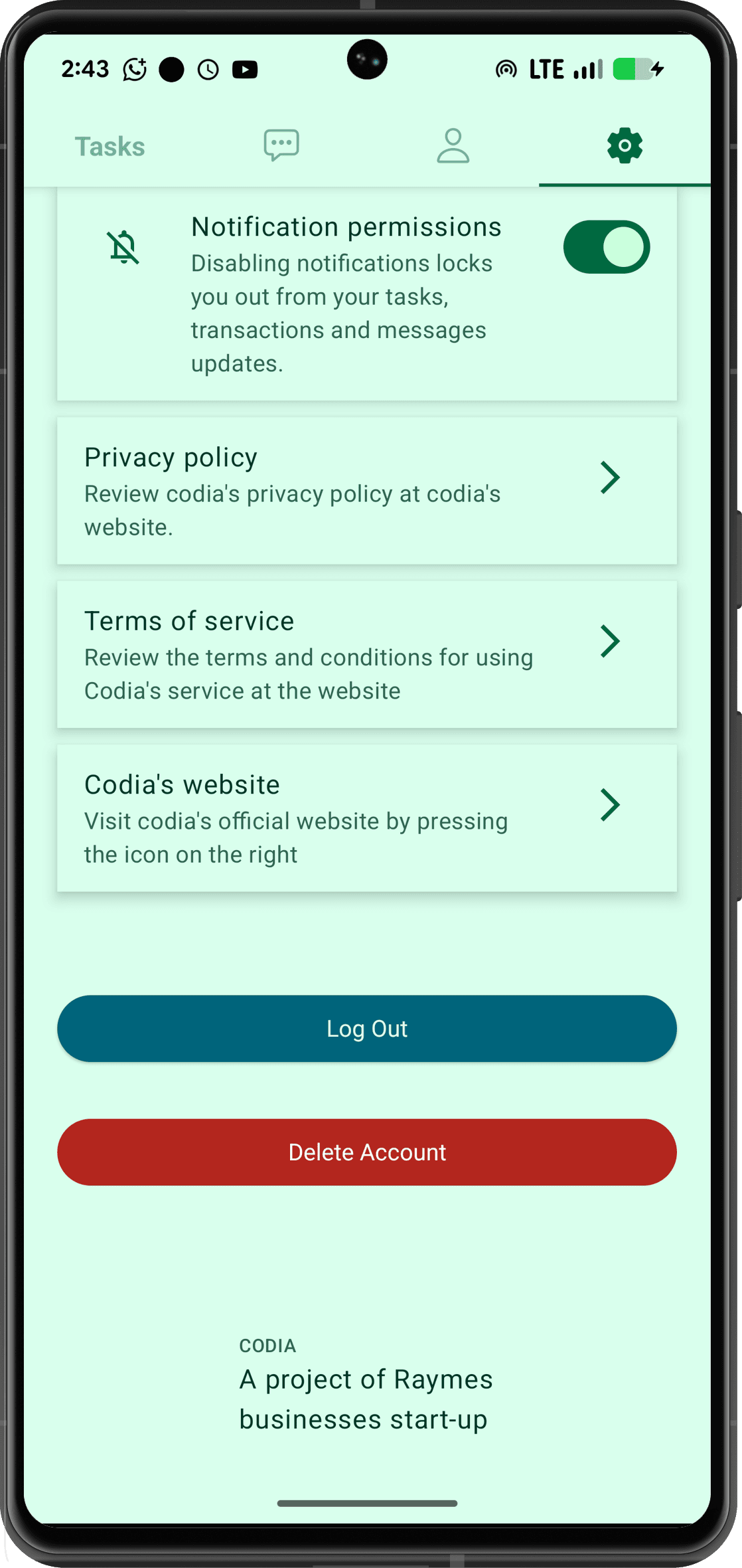 Screenshot description